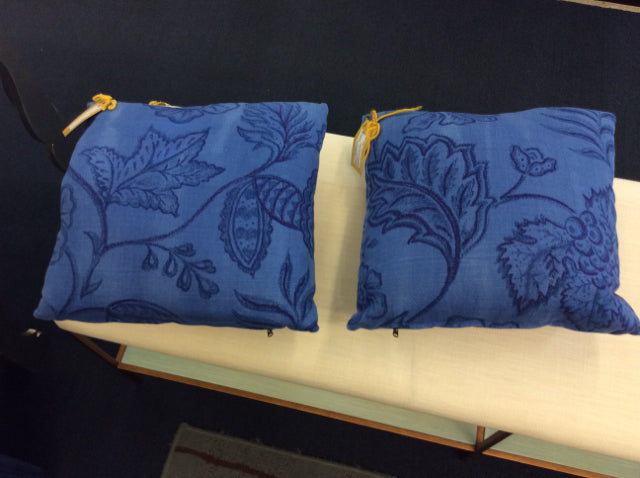 Pair Of Two Tone Blue Pillows