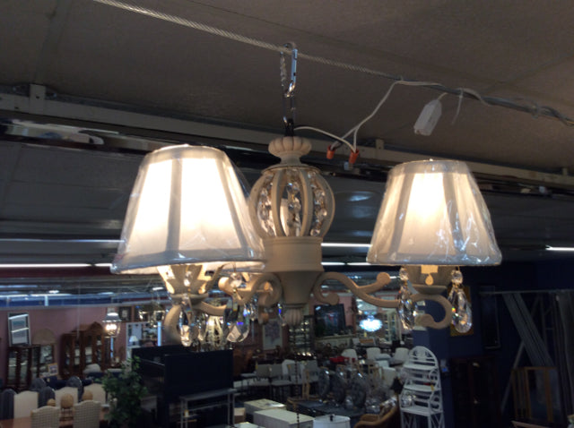 Cream Arms Chandelier With White Globes