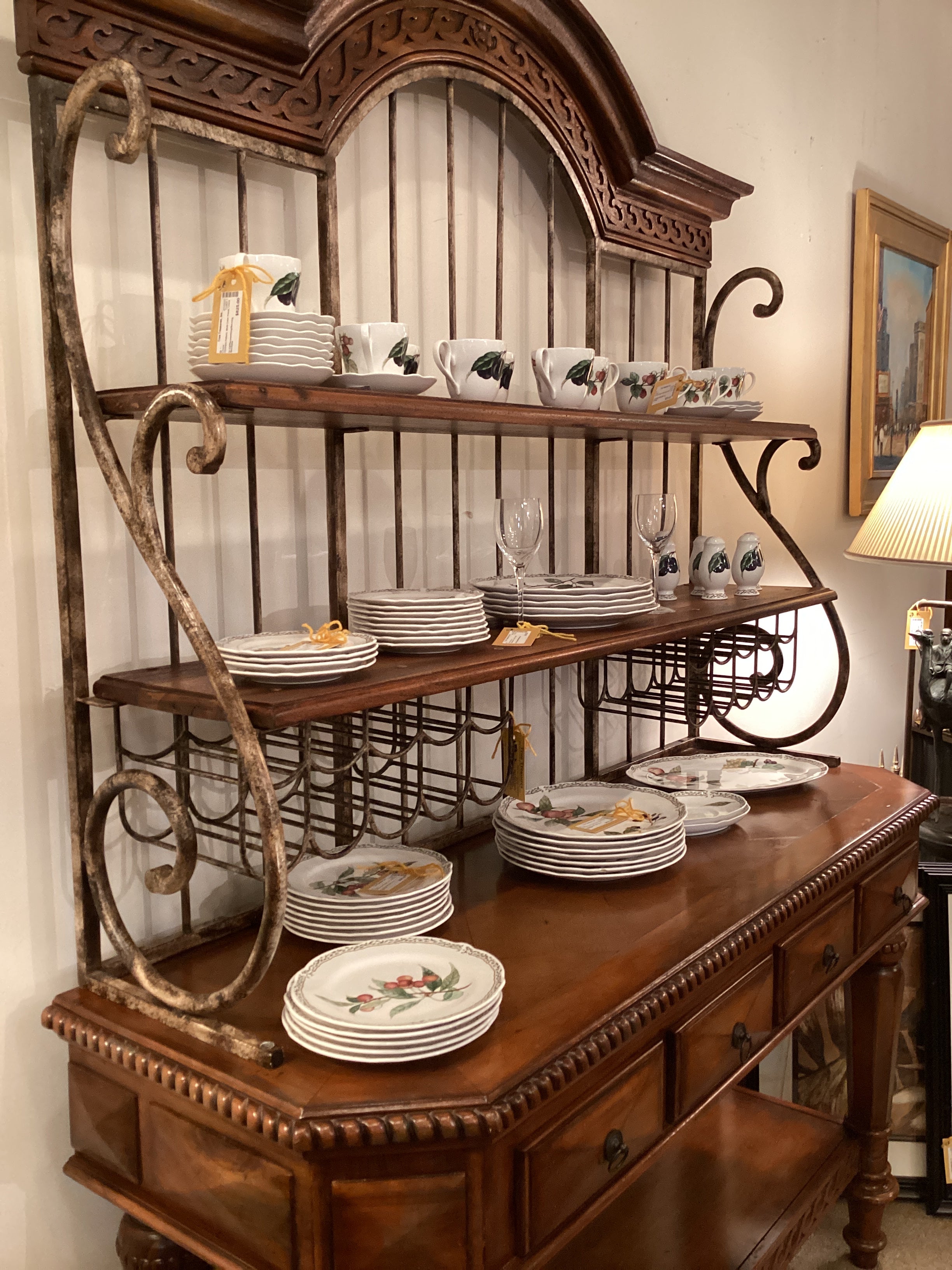 Farmhouse bakers rack discount decor