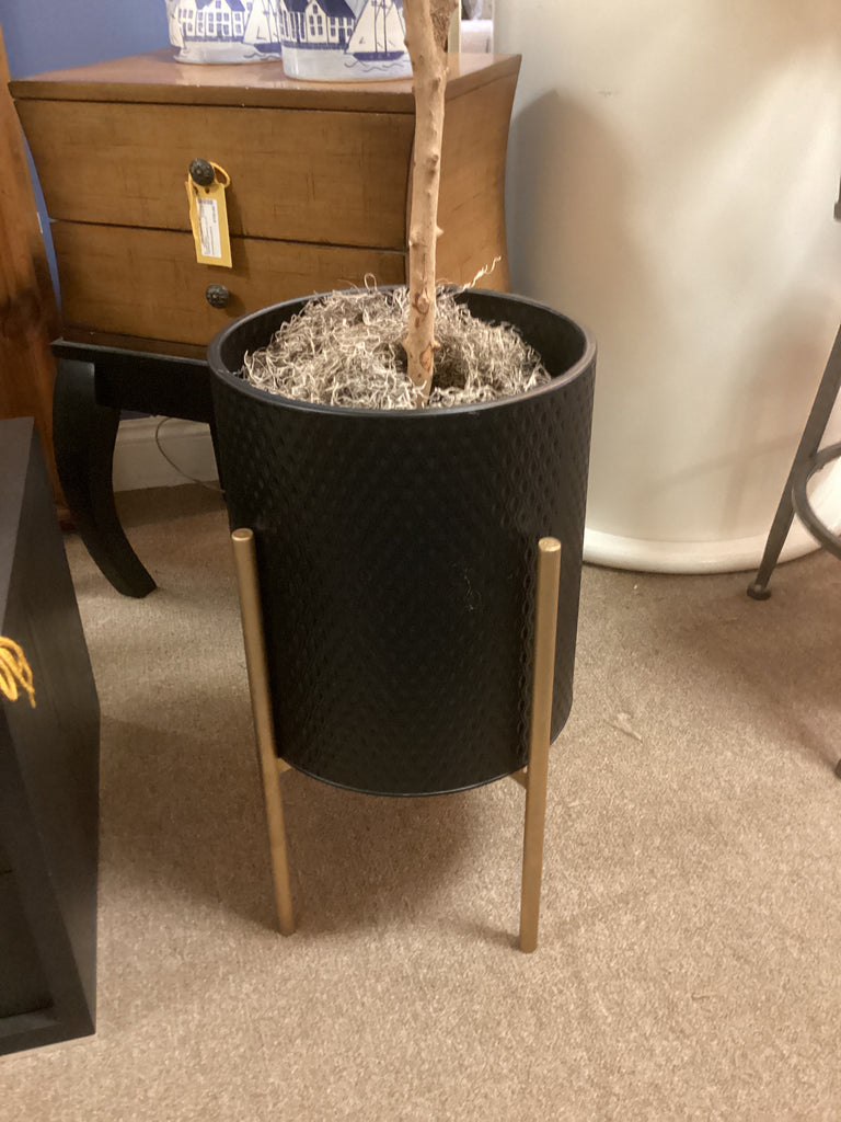 Faux Olive Tree in Black Planter and Stand
